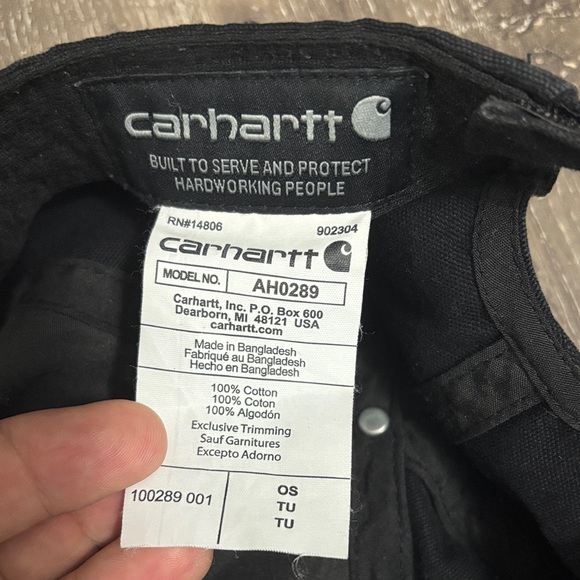 Carhartt Black Cap with Brown Logo Patch - Picture 3 of 4